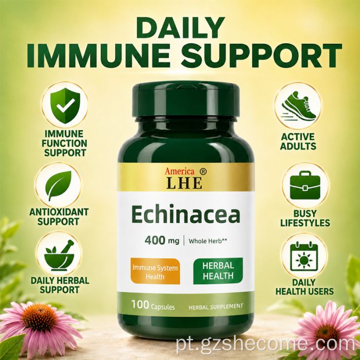 Cápsulas de Shecome Echinacea apoiam a saúde imunológica